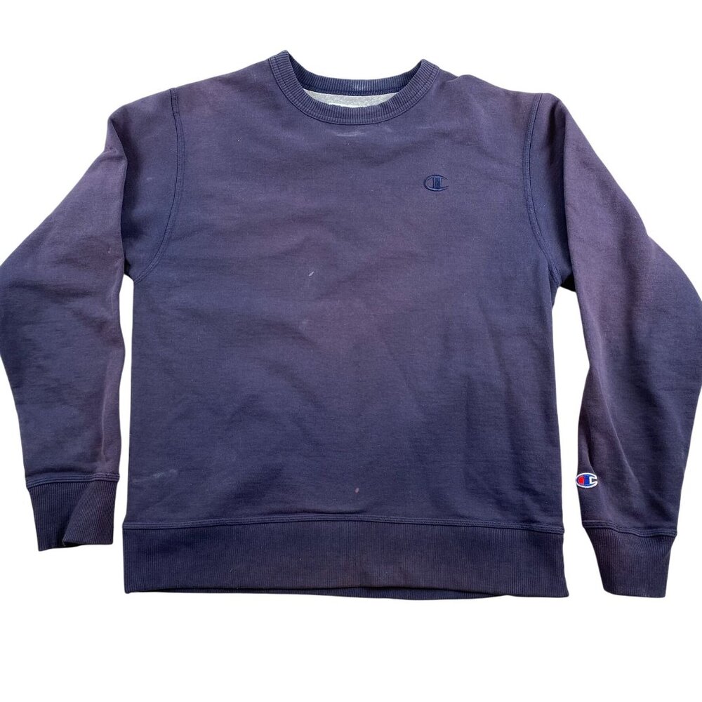 Champion Men's Crewneck Sweatshirt Medium Dark Navy Cotton Blend